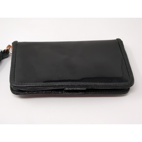 Ted Baker Bow Vinyl Patent Leather Black Purse Wallet VTG - Picture 5 of 8